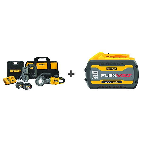 Dewalt Pipe Threading Machine, 60V, Bonus Battery DCE700X2 Zoro