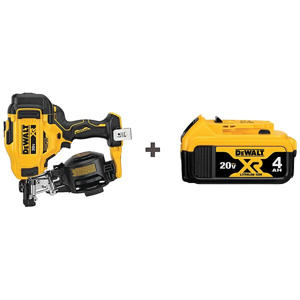 Dewalt Cordless Nailer, 20.0V, 0.120", Battery DCN45RNB/DCB204 Zoro