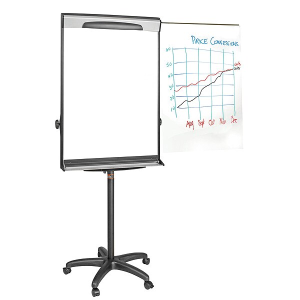 Mastervision 78"x30" Steel Dry Erase Board, Black Frame EA48062119 Zoro