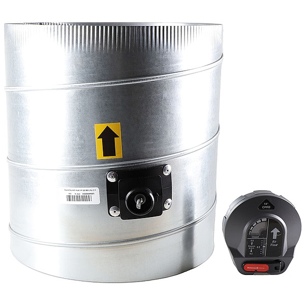 Honeywell Home Bypass Damper, Gr/Rd/Steel, 14 in. Dia. CPRD14 Zoro