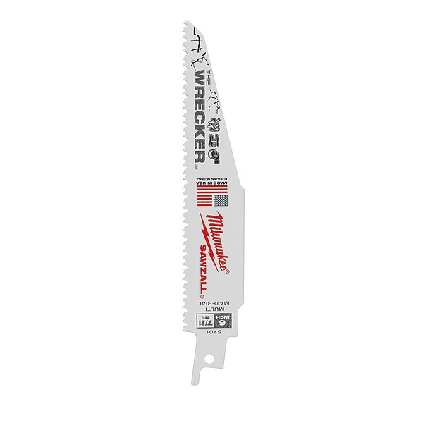 thumbnail image 2 of Milwaukee 48-00-5016 SAWZALL Blades – 9-Inch, 6 TPI, Tapered – 5 Pack 2 of 6