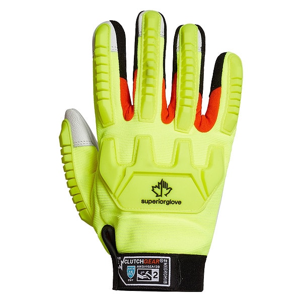 Clutch Gear Mechanics Gloves, 2XL ( 11 ), HighVisibility Yellow