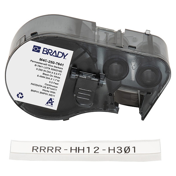Brady Precut Label Cartridge, Matte, 7/16 in H M4C2507641 Zoro
