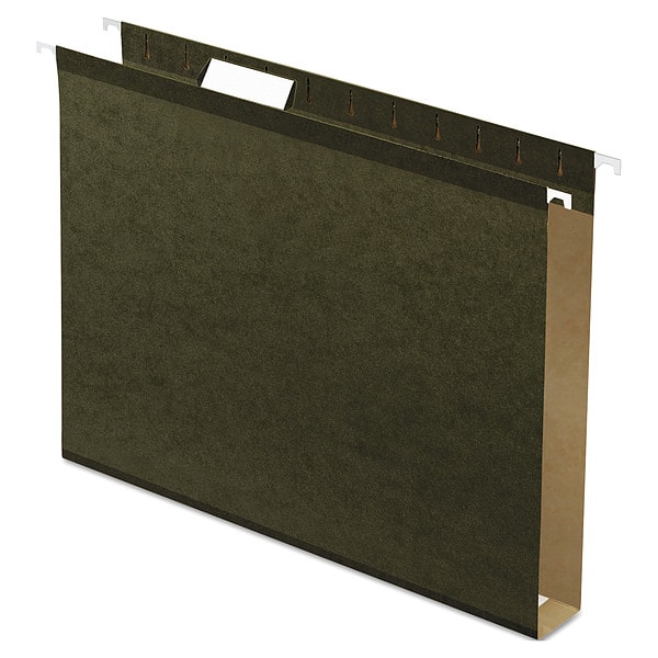Office Reinforced Hanging File Folders With Tabs And Label Sheets, Army - View #3