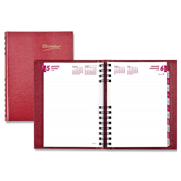 Brownline Daily Planner, 81/2"x53/4", Red CB389CRED Zoro