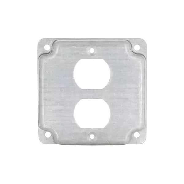 Raco Electrical Box Cover, Duplex Receptacle, Square, 2