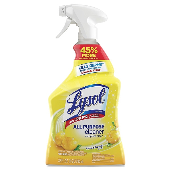 Lysol All Purpose Cleaner, 32 oz. Trigger Spray Bottle, Lemon Breeze