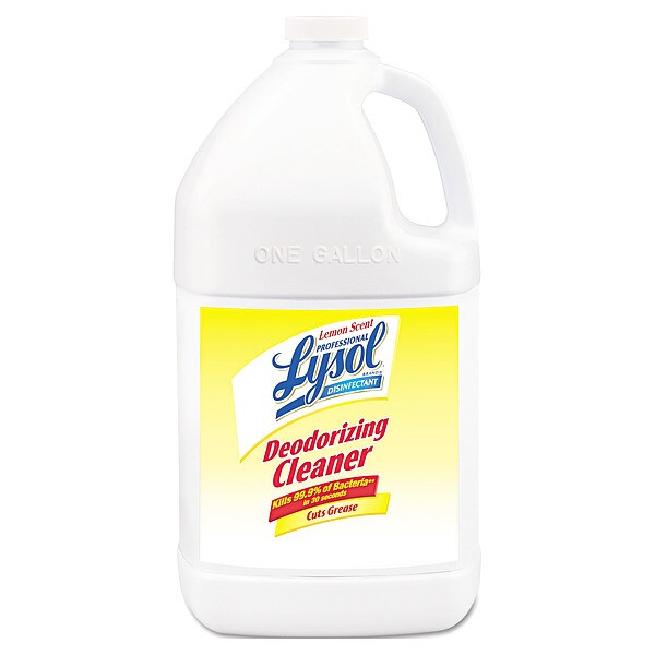 Lysol Cleaner and Disinfectant, 1 gal. Jug, Lemon, Yellow, 4 PK REC