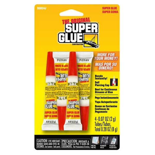 Super Glue Instant Adhesive, Original Series, Clear, 0.07 oz, Tube