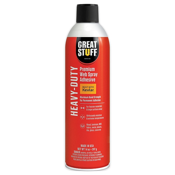 Great Stuff Heavy Duty Web Spray Adhesive, Heavy-Duty Series, 14 fl oz, Aerosol Can GSHA14101