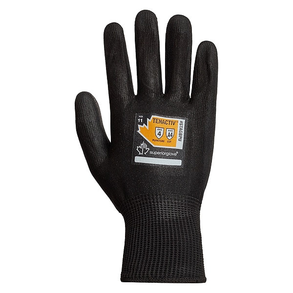Superior Glove CutResistant Glove, A4, Black, 6 STAGBPU6 Zoro