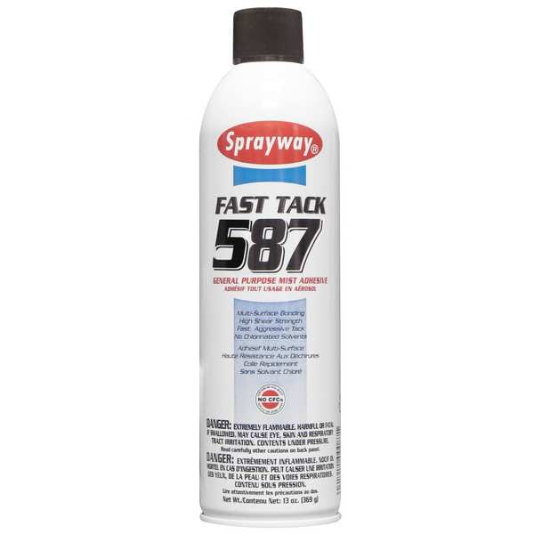 Sprayway Spray Adhesive, Fast Tack 587 Series, White, 20 oz, Aerosol