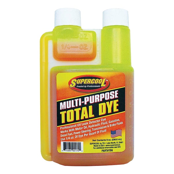 Supercool UV Fluid Leak Detection Dye, 8 Oz TD8 Zoro