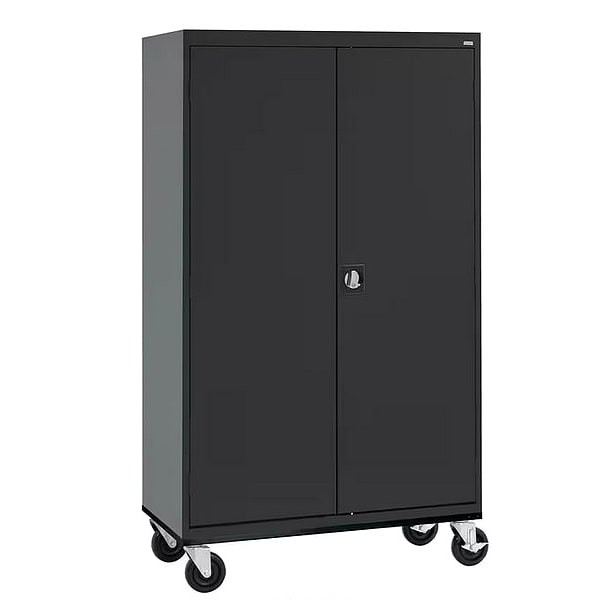 Sandusky Lee Solid Door Storage Cabinet, 46 in W, 78 in H, 24 in D, Black TA4R462472-09