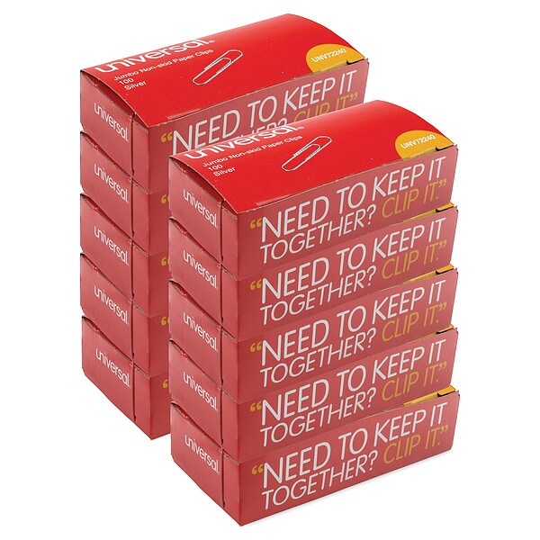 Universal One Paper Clip, Wire, Jumbo Size, PK1000 UNV72240 Zoro