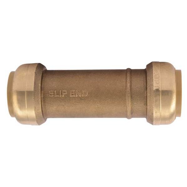 Sharkbite Slip Coupling, 1 in Tube Size, Brass, Brass U3020LF Zoro