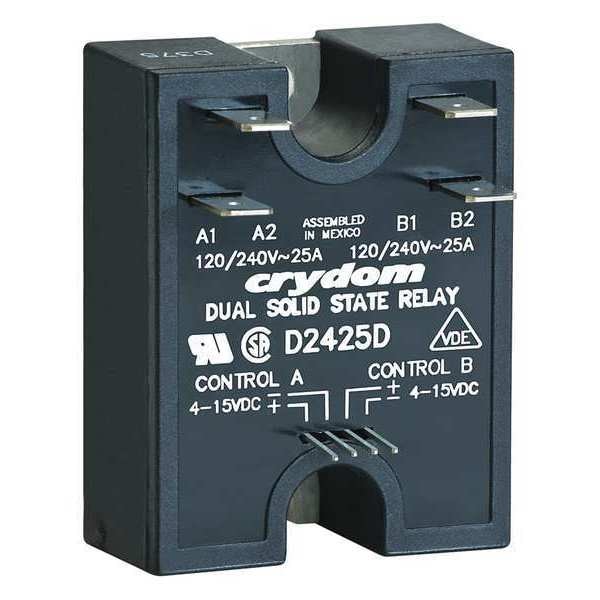 Crydom Dual Solid State Relay, 4 to 15VDC, 25A D2425D Zoro