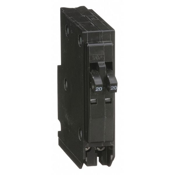 Square D Miniature Circuit Breaker, QO Series 20/20A, 2x1 Pole, 120/240V AC QOT2020