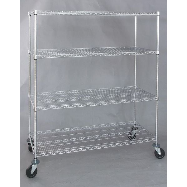 Zoro Select Wire High Cart, Heavy Duty, 60x24x69 In 1ECJ1