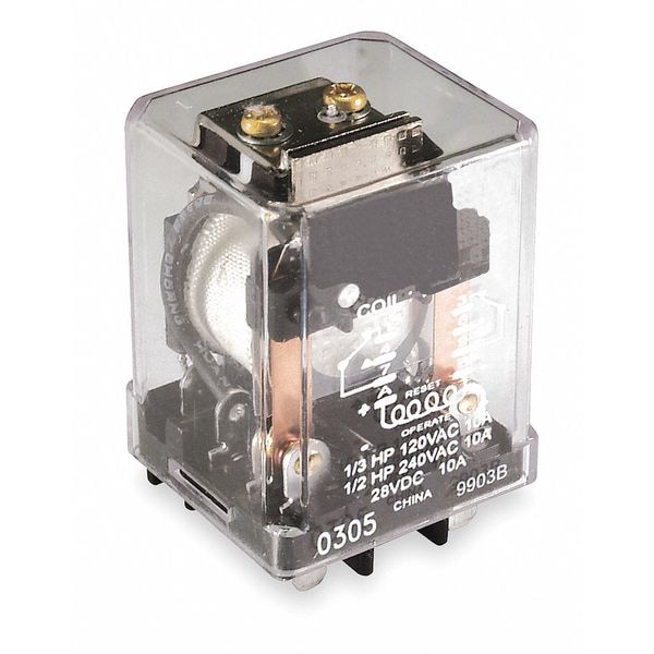 Dayton Plug-In Relay, 24VDC Coil Volts, Square, 10 Pin, DPDT 1EHY5