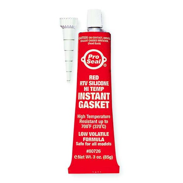Pro Seal High Temp., SensorSafe RTV Silicone Sealant, 3 oz, Red, Temp