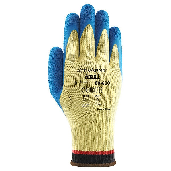 Ansell Cut Resistant Coated Gloves, A2 Cut Level, Natural Rubber Latex, S, 1 PR 80-600