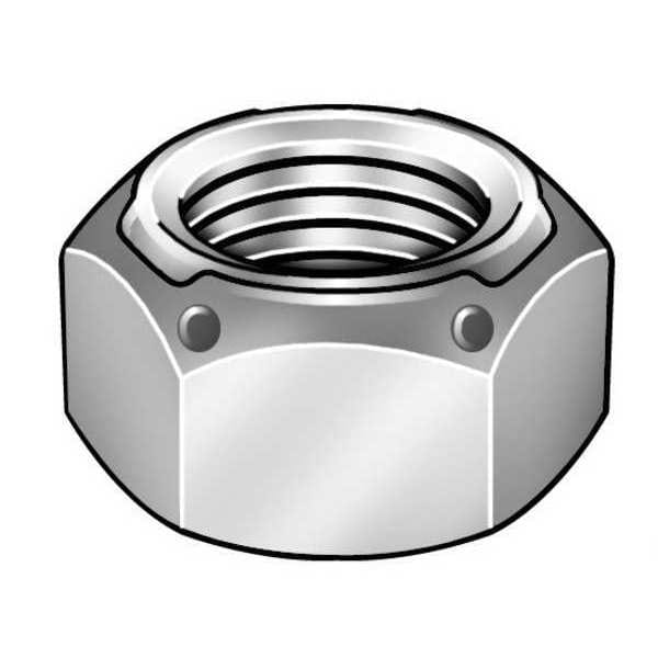 Zoro Select Top Lock Distorted Thread Lock Nut, 3/8