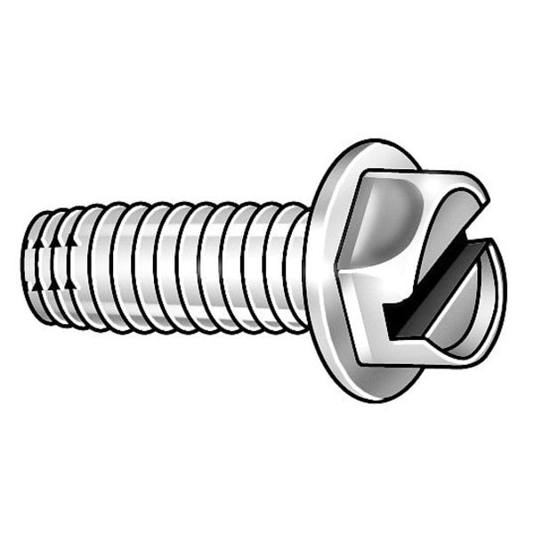 Zoro Select Thread Cutting Screw, #8 x 3/4 in, Zinc Plated Steel
