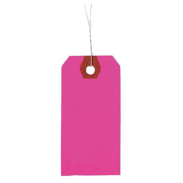 Zoro Select 2-5/8" x 5-1/4" Fluorescent Pink Paper Wire Tag, Pk1000 1HAA4