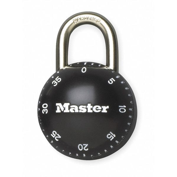 Master Lock Combination Padlock, Center, Black 2076