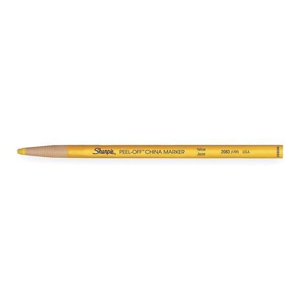 Sharpie 2083 7.14 PeelOff China Marker, Standard Tip, Yellow, 12PK
