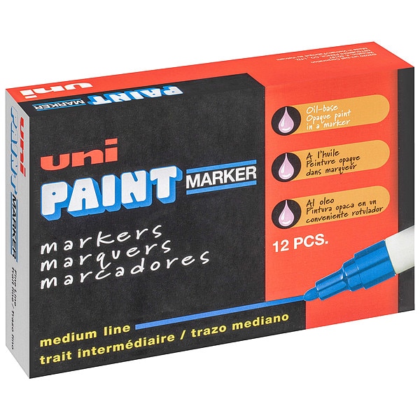 Uni-Paint Permanent Paint Marker, Medium Tip, Blue Color Family, Paint 63603