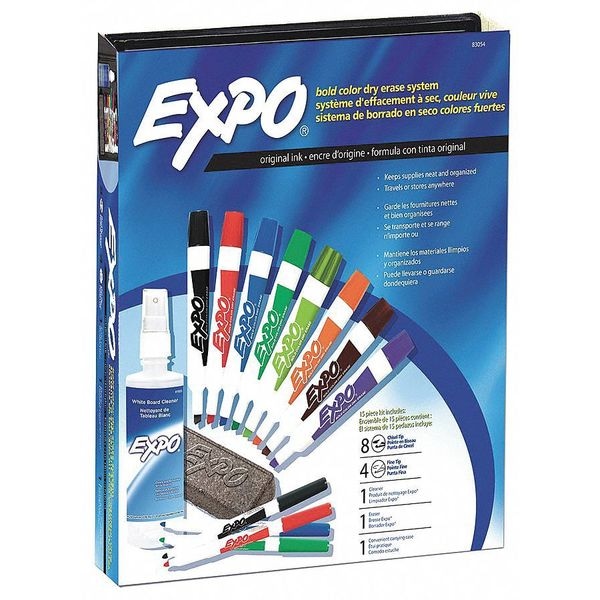 Expo Dry Erase Marker Set, Chisel/Fine Tip Assorted Colors 83054 Zoro