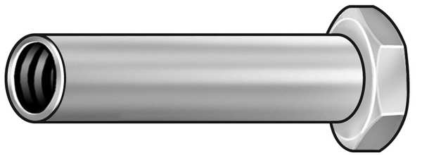 Zoro Select Arch Barrel, 3/8"-16, 1/2 in Brl Lg, 1/2 in Brl Dia, 18-8 Stainless Steel Plain, 2 PK Z4190-SS