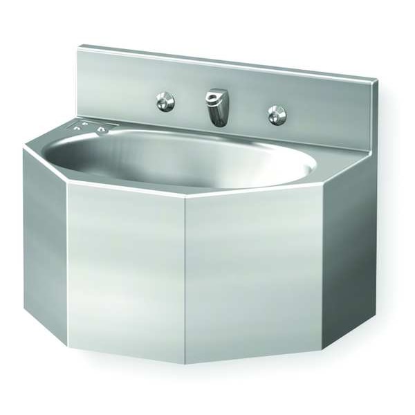 Acorn Controls Penal Bathroom Sink, Wall, 121/2 In. W 16571BP04M Zoro