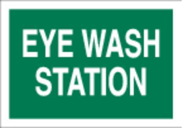 Brady Eye Wash Sign, 10 in Height, 14 in Width, Polyester, Rectangle, English 85355