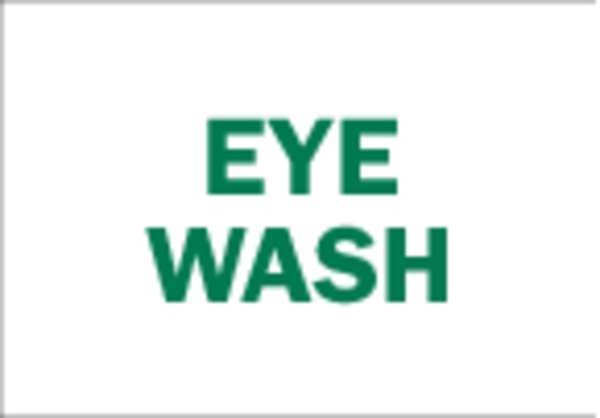 Brady Eye Wash Sign, 10 in Height, 14 in Width, Polyester, Rectangle, English 85350