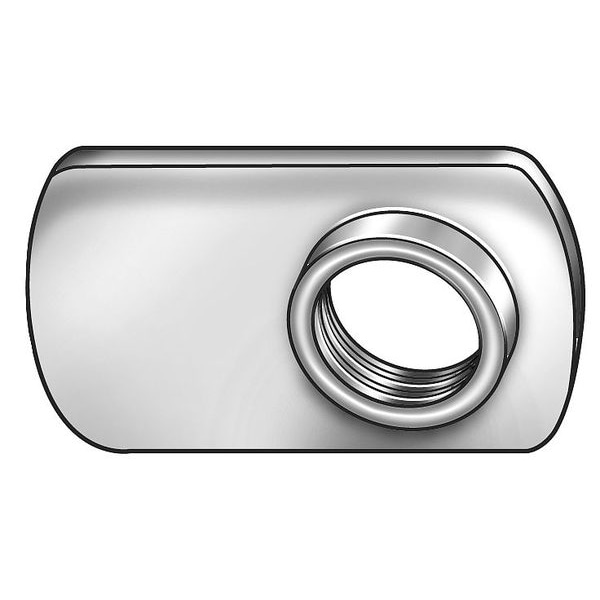 Zoro Select Hex Weld Nut, 1/4