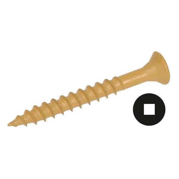Zoro Select Wood Screw, #10, 3/4 in, Zinc Plated Steel Flat Head