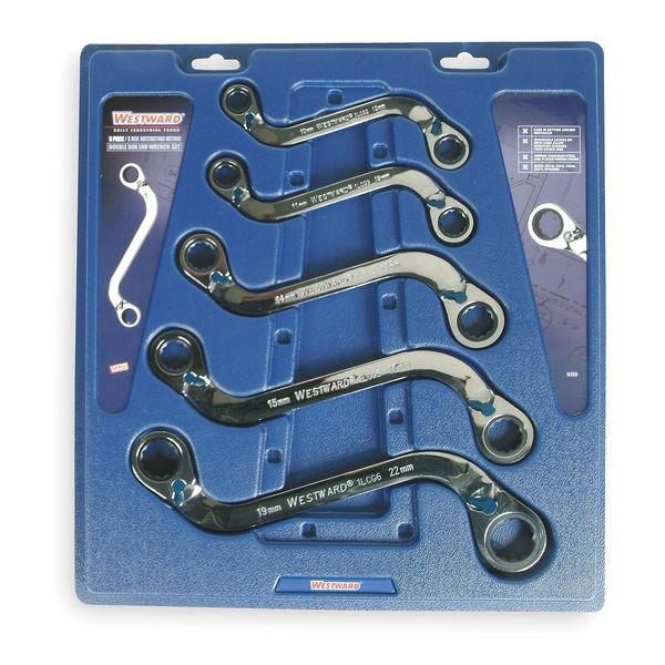 Westward Ratchet Obstruction Wrench Set, SShape 1LCE8 Zoro