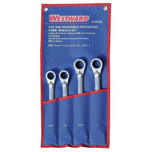 Westward Ratcheting Wrench Set, Combination 1LCE3 Zoro
