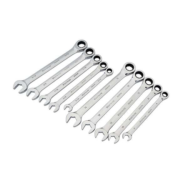 Westward Ratcheting Wrench Set, Pieces 10 1LCF4 Zoro