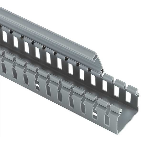 Panduit Wire Duct, Wide Slot, Gray, L 6 Ft H2X2LG6 Zoro