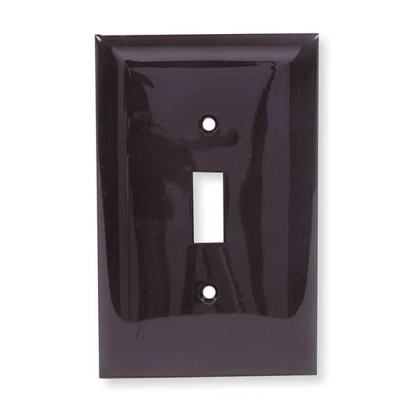 Hubbell Wiring Device-Kellems Toggle Switch Wall Plates and Box Cover, Number of Gangs: 1 Nylon, Smooth Finish, Brown NPJ1