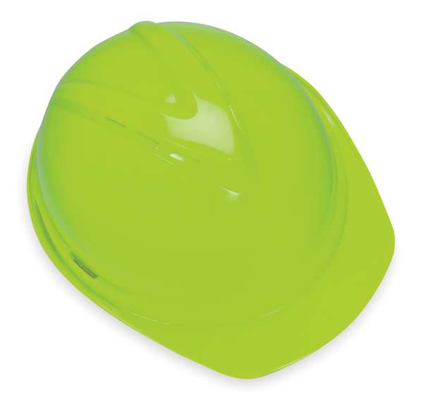 Msa Safety Front Brim Hard Hat, Type 1, Class C, Ratchet (4-Point), Green 10074819
