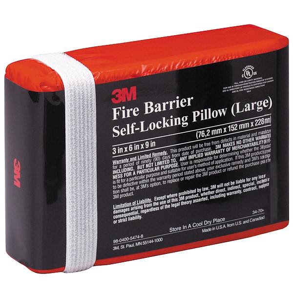 3M Fire Barrier Pillow, 9 In. L, 6 In. W FB369* Zoro