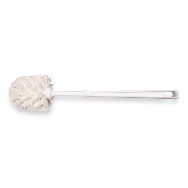 Tough Guy Correctional Toilet Brush, 12 in L Handle, 3 in L Brush, White, Plastic, 15 in L Overall 1NFG8