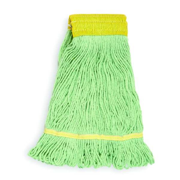 Tough Guy 5 in String Wet Mop, 26 oz Dry Wt, Side Gate Connection, Looped-End, Green, PET 1NNW6