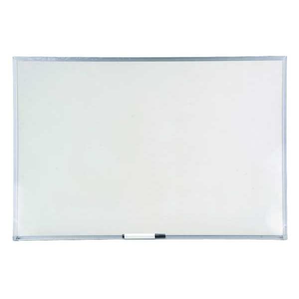 Zoro Select 24"x36" Melamine Whiteboard, Aluminum Frame 1NUP9 Zoro
