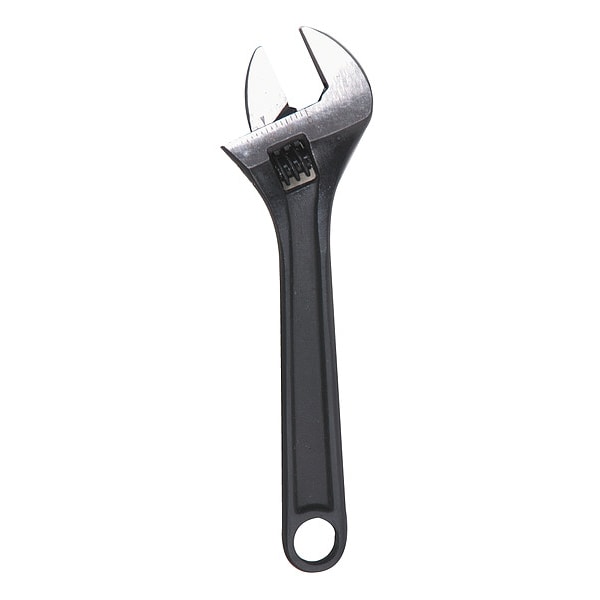 Westward Adjustable Wrench, 18 in, 2 in Jaw Capacity, Black